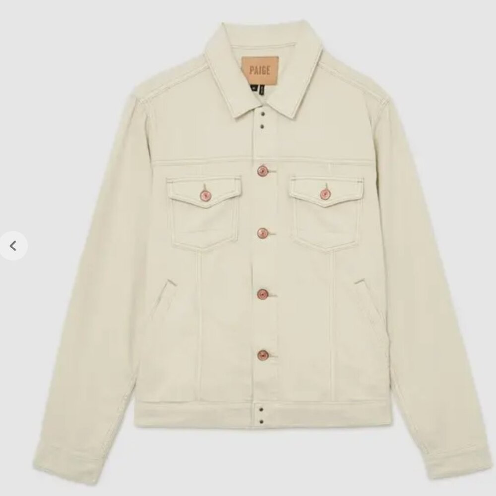 NWT PAIGE Natural (Beige) Lightweight Denim Scout Jacket